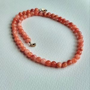 Vintage marble resin beaded necklace